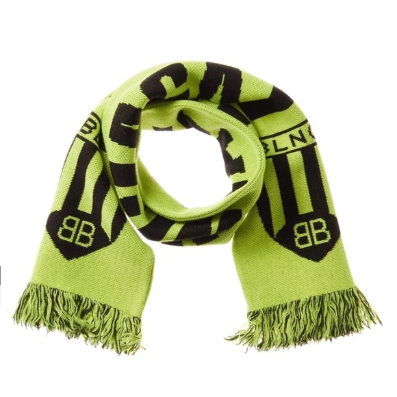 BALENCIAGABALENCIAGA LOGO SOCCER WOOL-BLEND SCARF - Picture 6 of 8